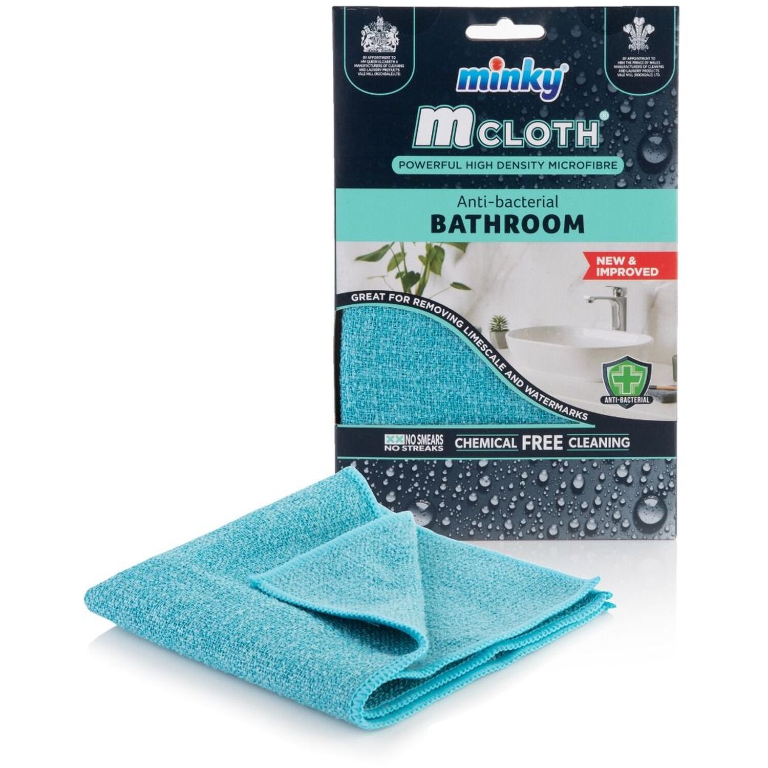 Minky Antibacterial Bathroom M Cloth - Blue Image 1
