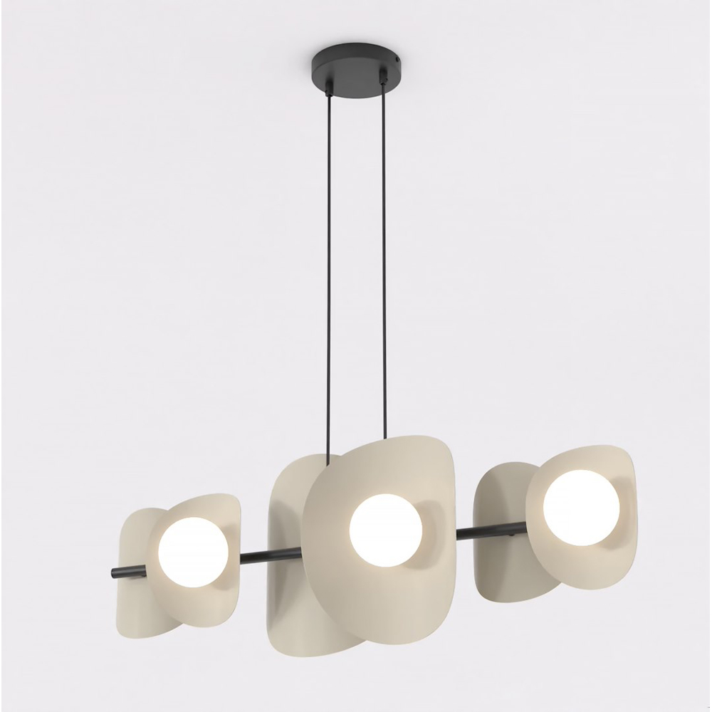 Emibig Elementi 6 Light White Shade Mocha Pendant Lamp Image 5