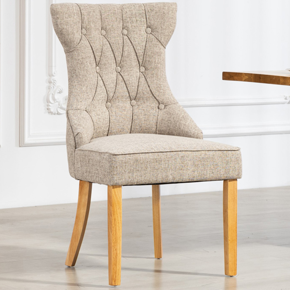 Artemis Home Tiana Set of 2 Light Brown Fabric Dining Chair Image 1