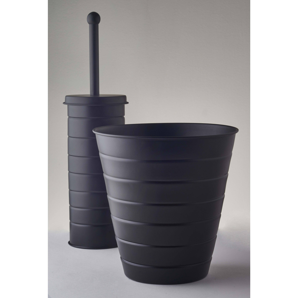 OurHouse Black Toilet Brush and Bin Image 5