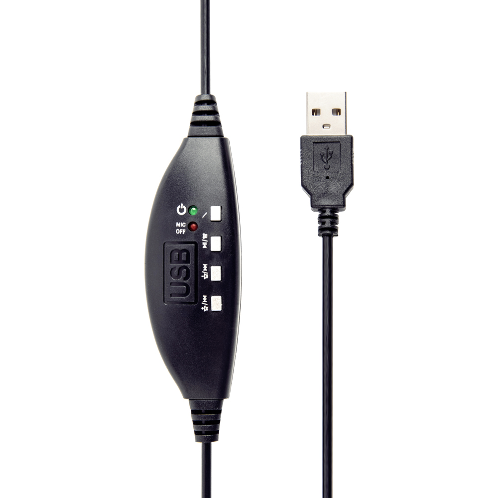 Gembird Black Red and Chrome Stereo USB Headset with Mic and Volume Control Image 3