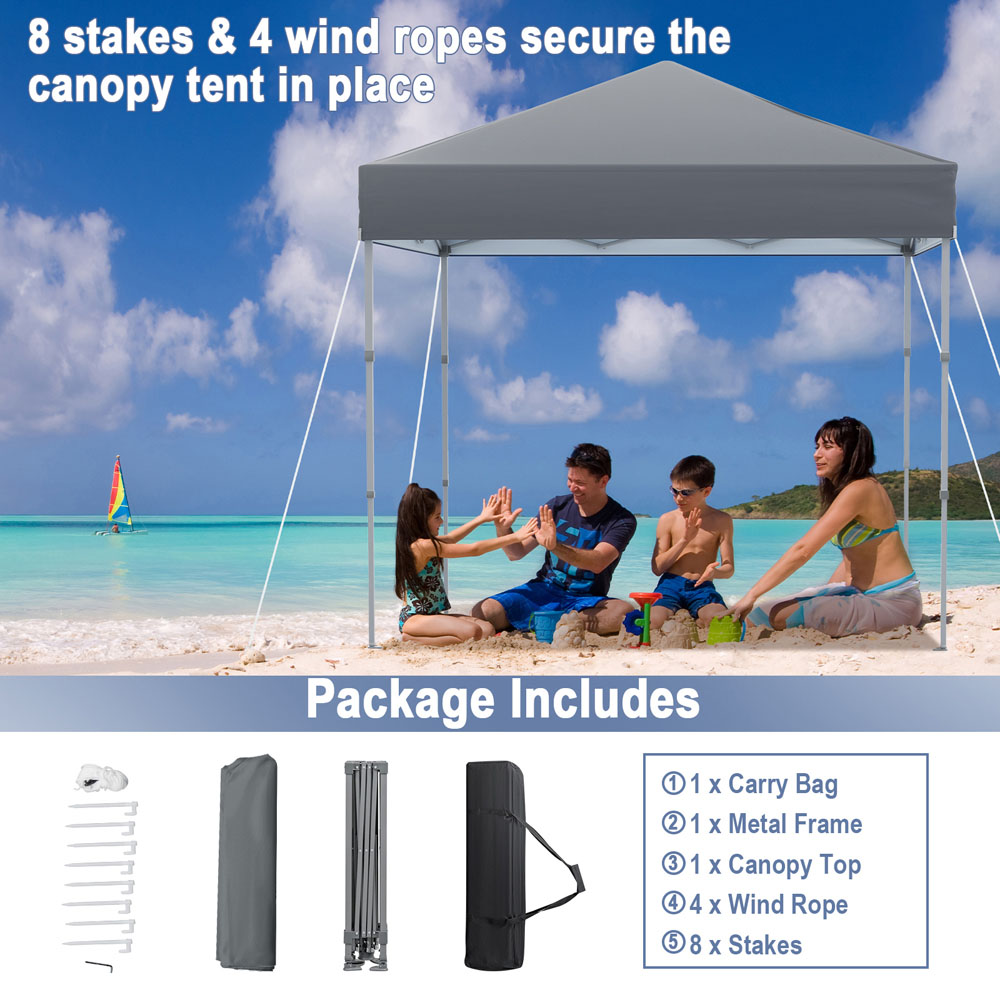 Costway 2 x 2m Grey Pop Up Canopy Tent Image 6