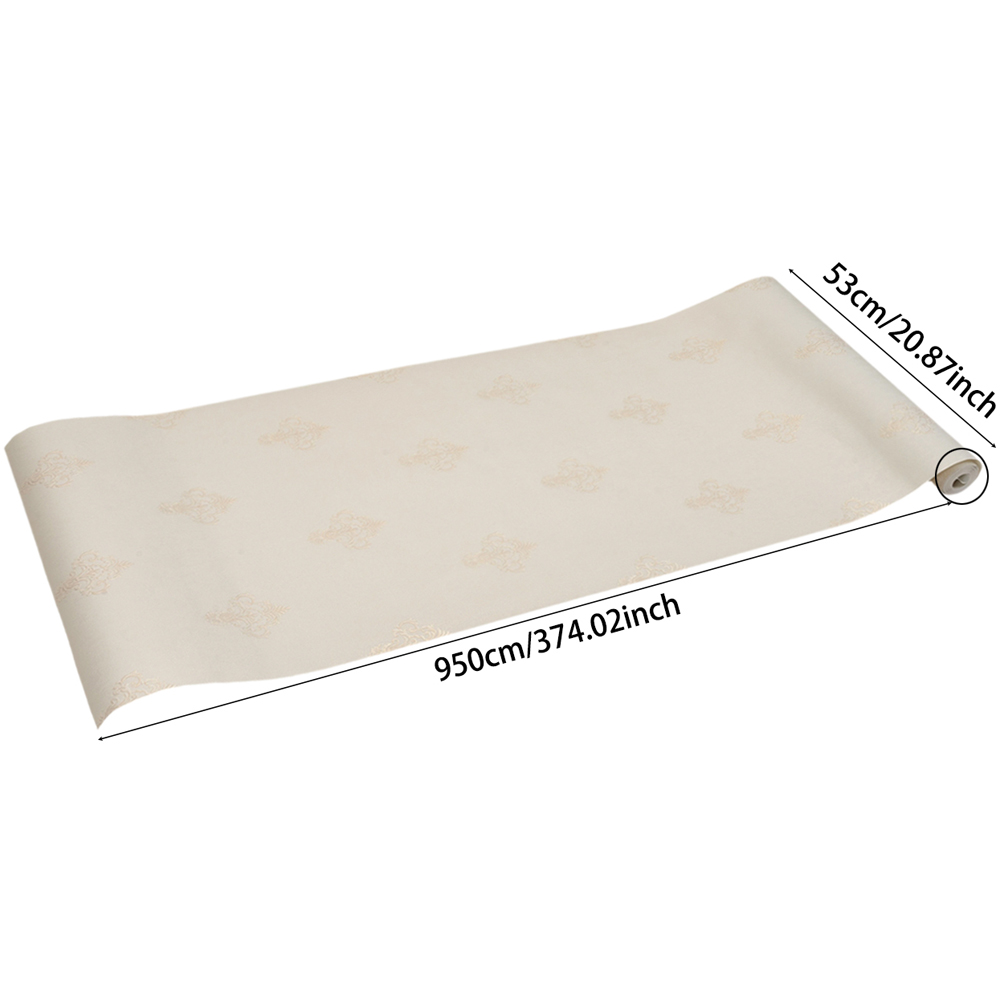 Living and Home Floral Pattern 3D Embossed Beige and Pale Gold Non-Pasted Non-Woven Wallpaper Image 8
