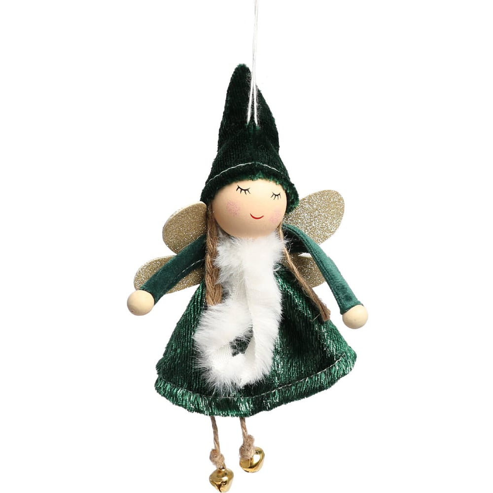 Single Gold Fairy with Bells Hanging Ornament in Assorted styles Image 3
