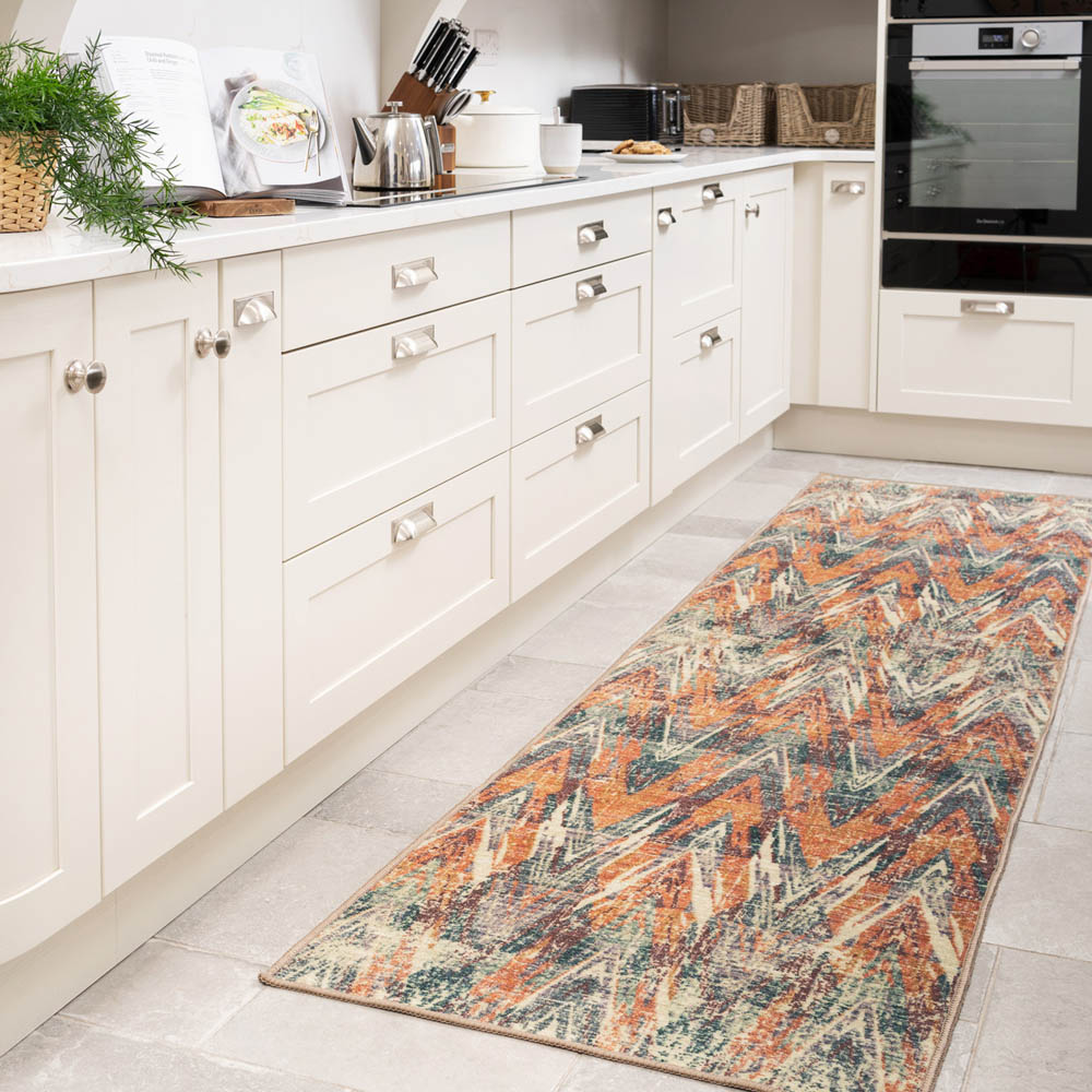 Kukoon Beige Multicolour Abstract Soft Chenille Rug 80 x 300cm Image 3