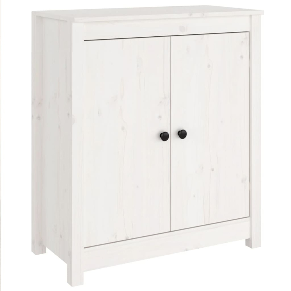 vidaXL 2 Door White Solid Pine Wood Sideboard Image 2