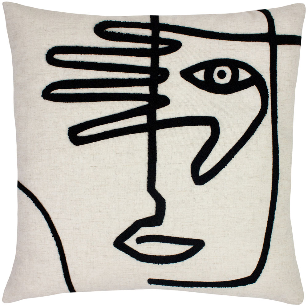 furn. Mono Face Linen Cushion Image 1