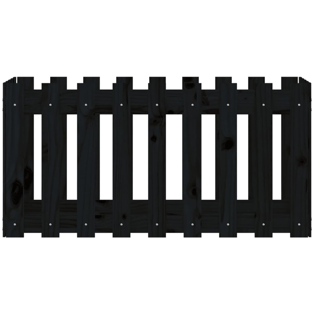 vidaXL Black Pine Wood Raised Garden Bed 50 x 50 x 100cm Image 4