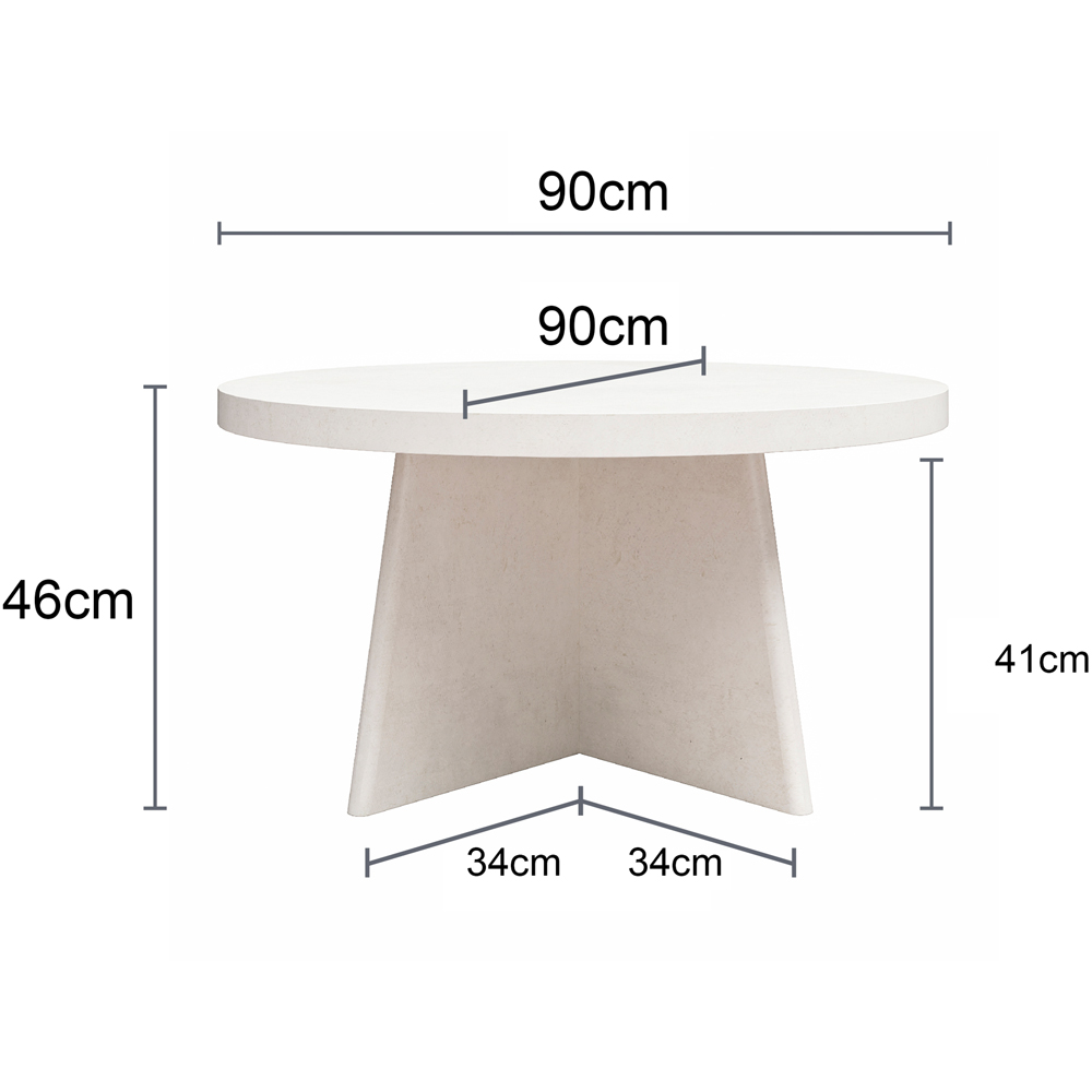 Dorel Liam White Plaster Round Coffee Table Image 7