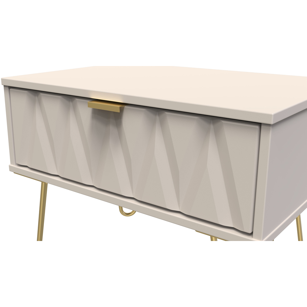 Crowndale Diamond Single Drawer Kashmir Matt Wide Side Table Ready Assembled Image 4