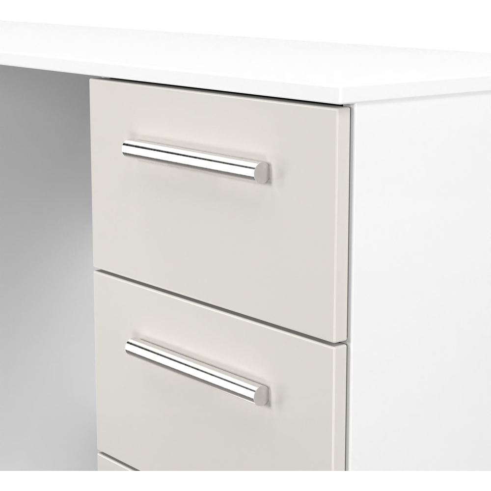 Crowndale Contrast 6 Drawer Grey Matt and White Kneehole Desk Ready Assembled Image 5