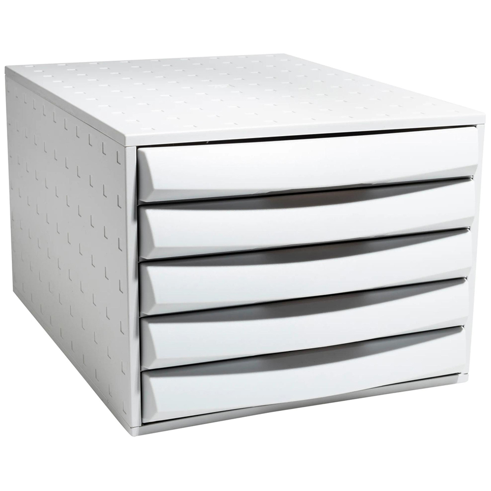 Exacompta The Box 5 Drawer Light Grey Filing Cabinet Image 1