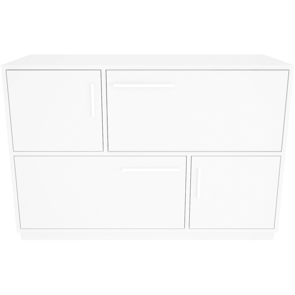 Decorotika Mares 4 Door White Sideboard Cabinet Image 3