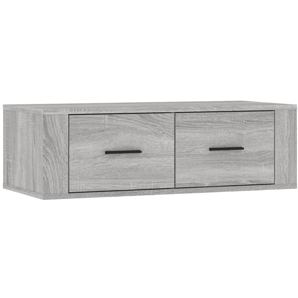 vidaXL 2 Drawer Grey Sonoma Wall Mounted Hanging TV Cabinet Image 2
