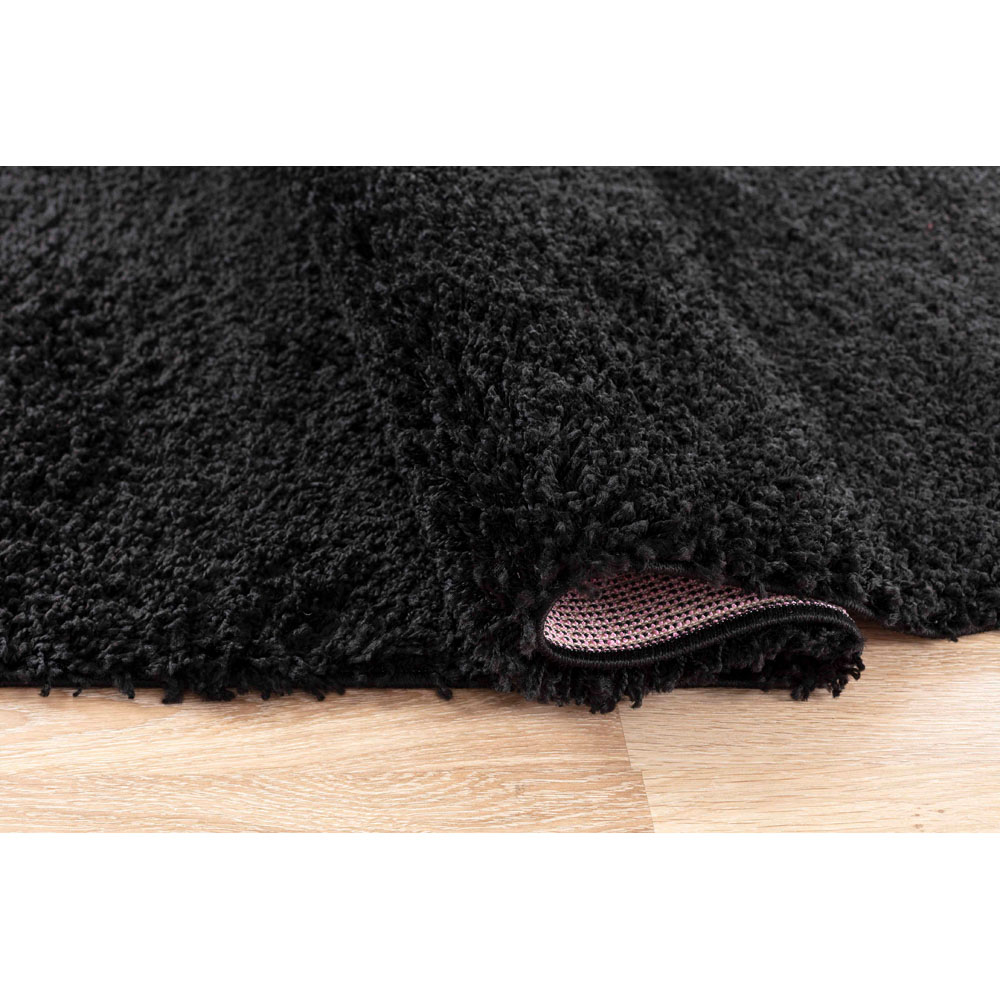 Desire Rugs Oxford Black Plain Shaggy Rug 120 x 170cm Image 3