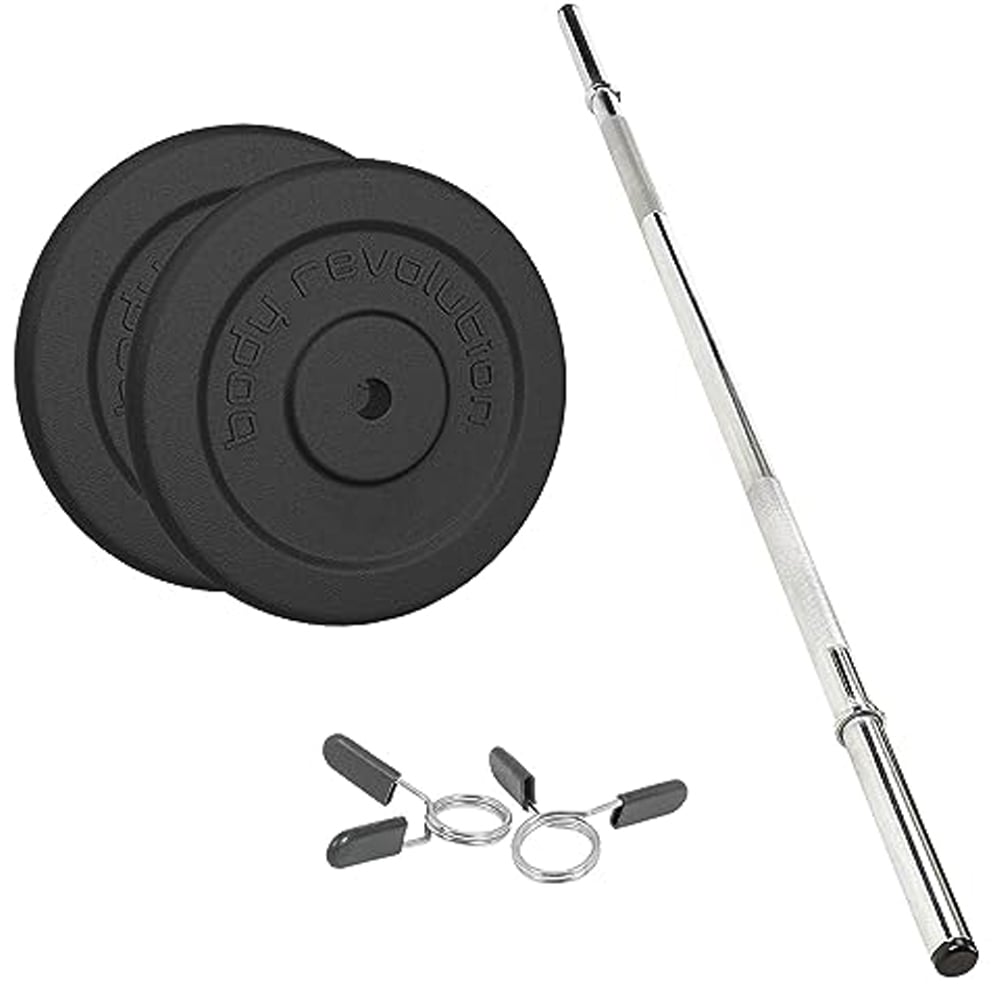 MonsterShop 1.2m 1 inch Barbell and Cast Iron Weight Plate Set 8.5kg Image 1