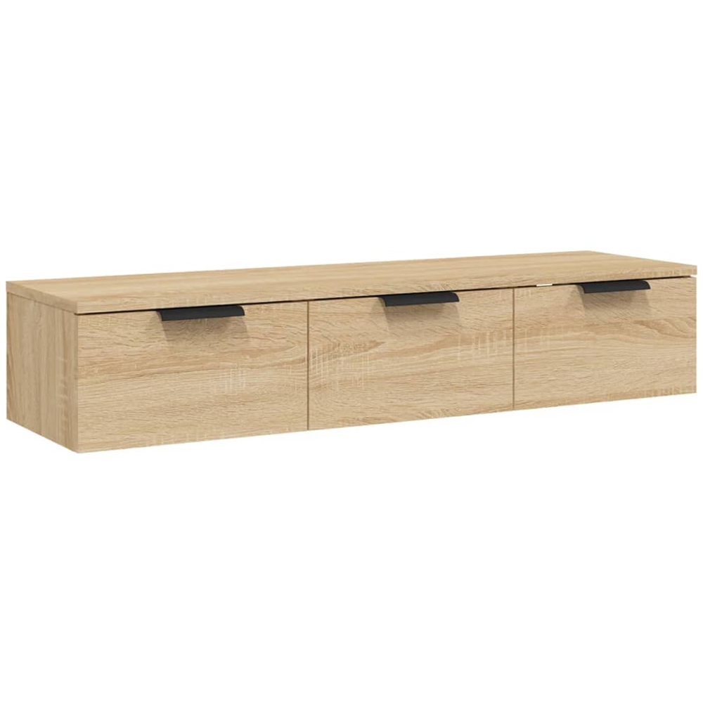 vidaXL 3 Drawer Sonoma Oak Wall Mounted Cabinet Image 2