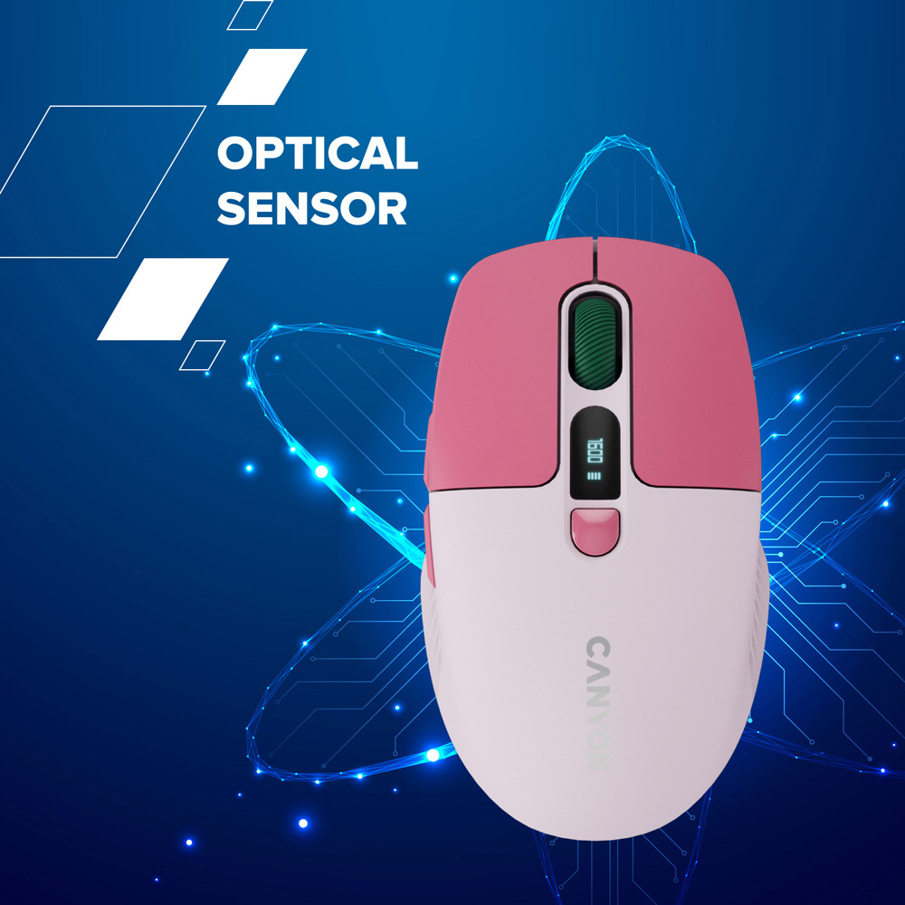 Canyon MW-26 Green Rechargeable LCD Display Silent Dual Mode Wireless Mouse Image 2