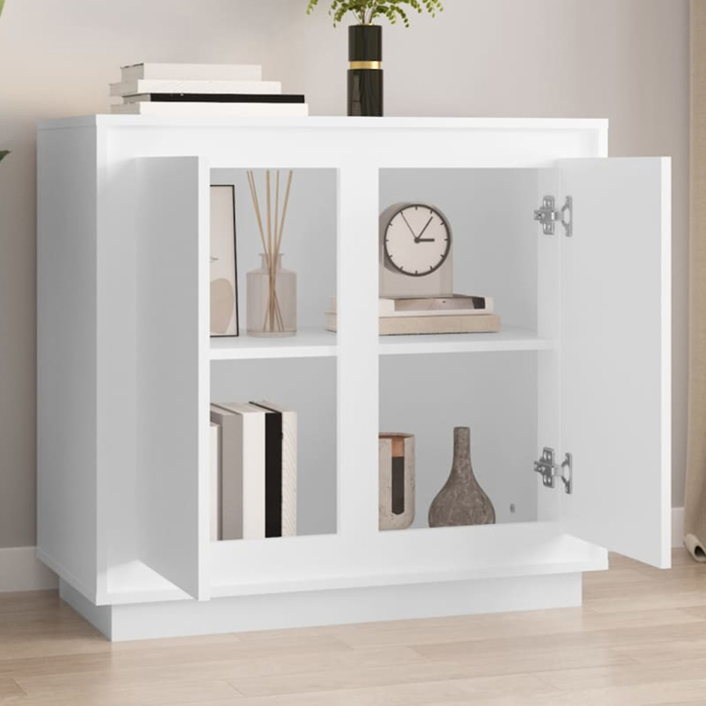 vidaXL 2 Door White Sideboard Image 1