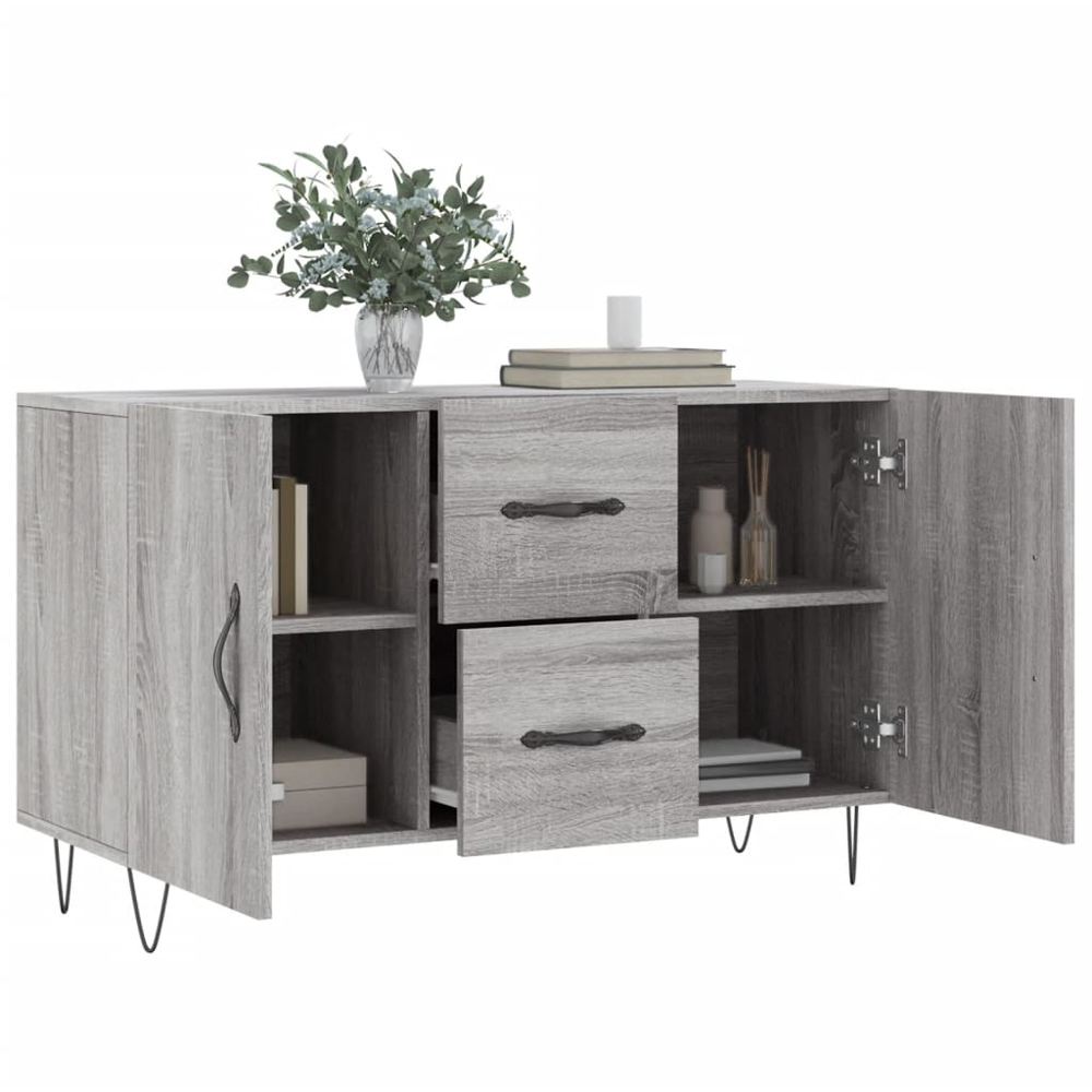 vidaXL 2 Door 2 Drawer Grey Sonoma Wooden Sideboard Image 4