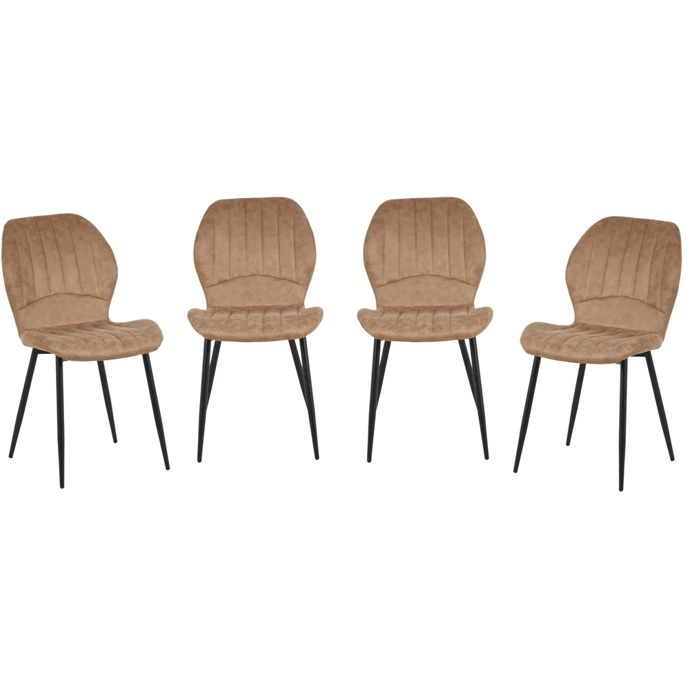 Indoor Living Seattle 4 Seater Tan Jaydn Leather Dining Table Set Image 3