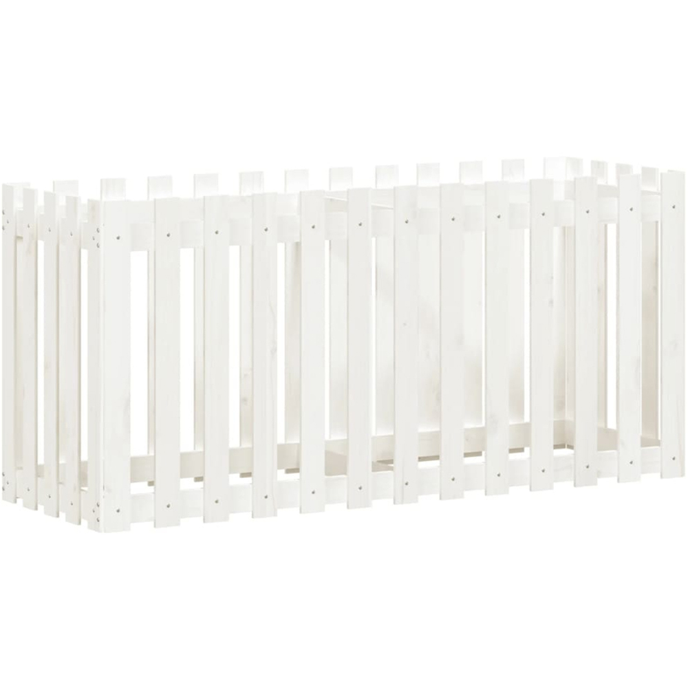 vidaXL White Pine Wood Raised Garden Bed 70 x 50 x 150cm Image 3