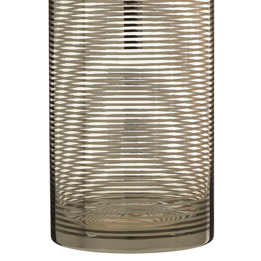 Premier Housewares Silver Raya Nickel Stripe Glass Vase Image 6
