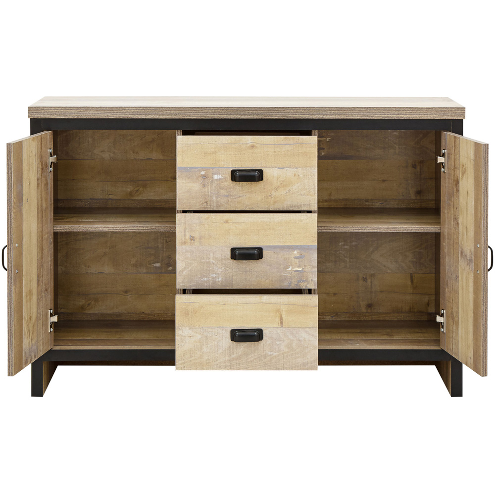 GFW Boston 2 Door 3 Drawer Oak Sideboard Image 5