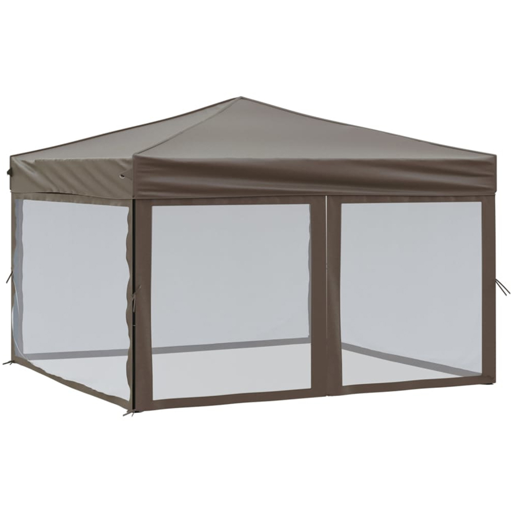 vidaXL 3 x 3m Taupe Foldable Party Tent Image 2