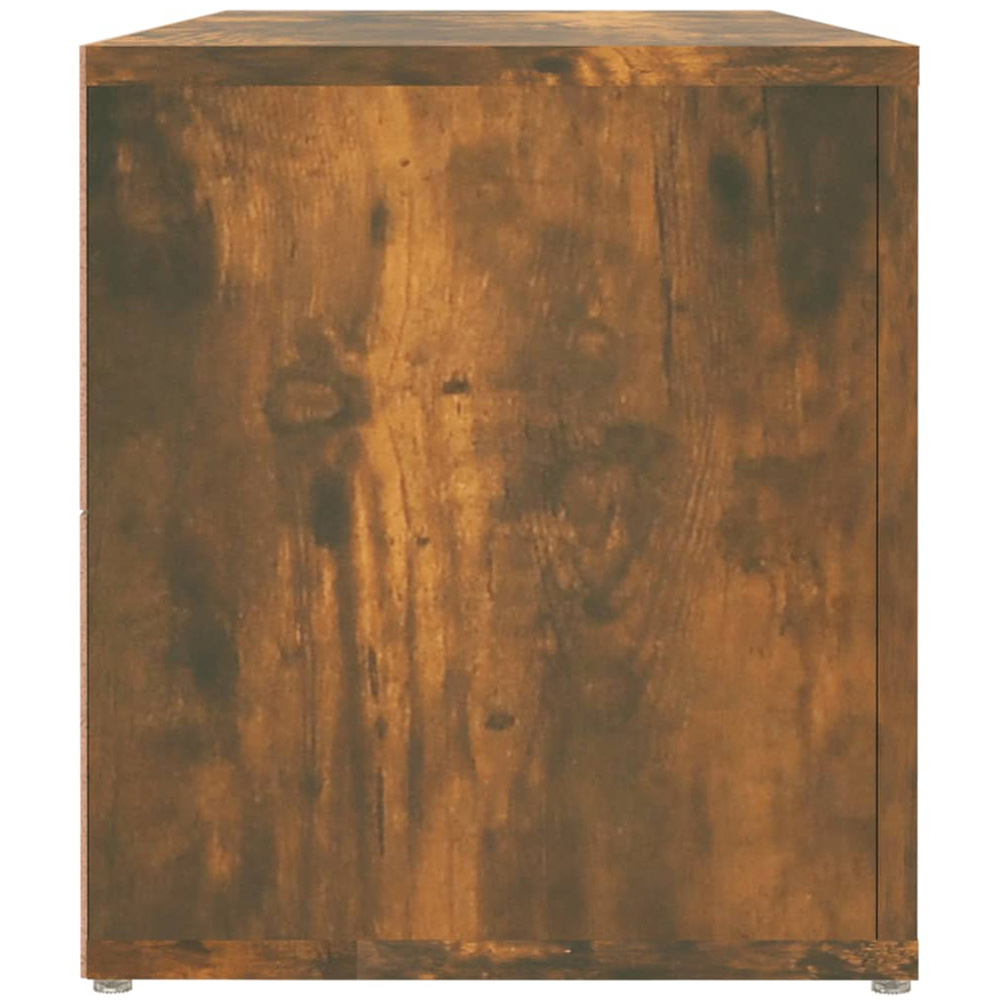 vidaXL 2 Door 2 Shelf Smoked Oak Wide TV Cabinet Image 5