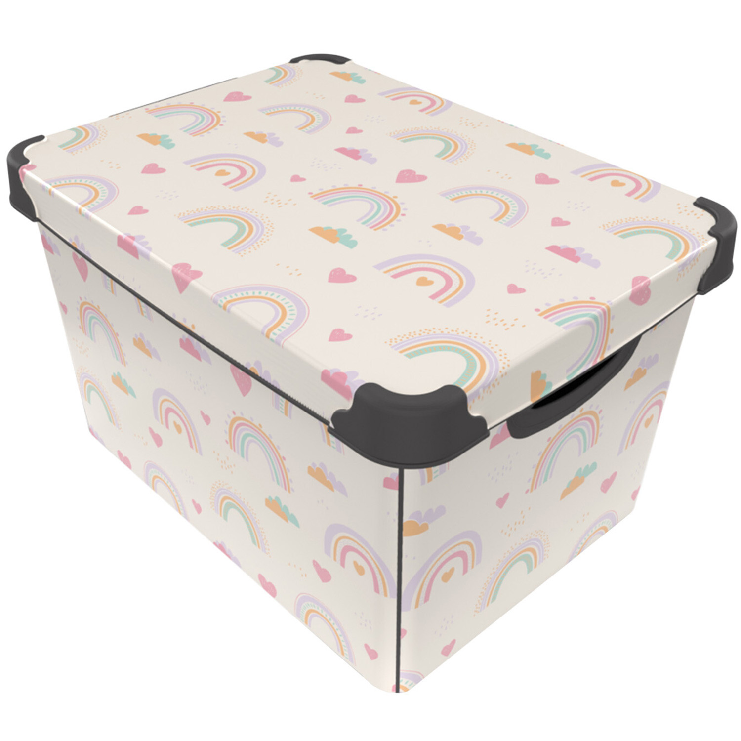 17L Rainbow Patterned Storage Box with Lid Image 1