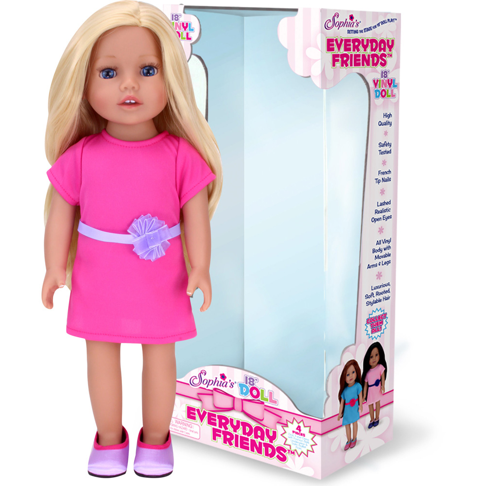 Teamson Kids Sophia's Pink Doll Chloe Doll in Pink Dress with Set 18 inch Image 4