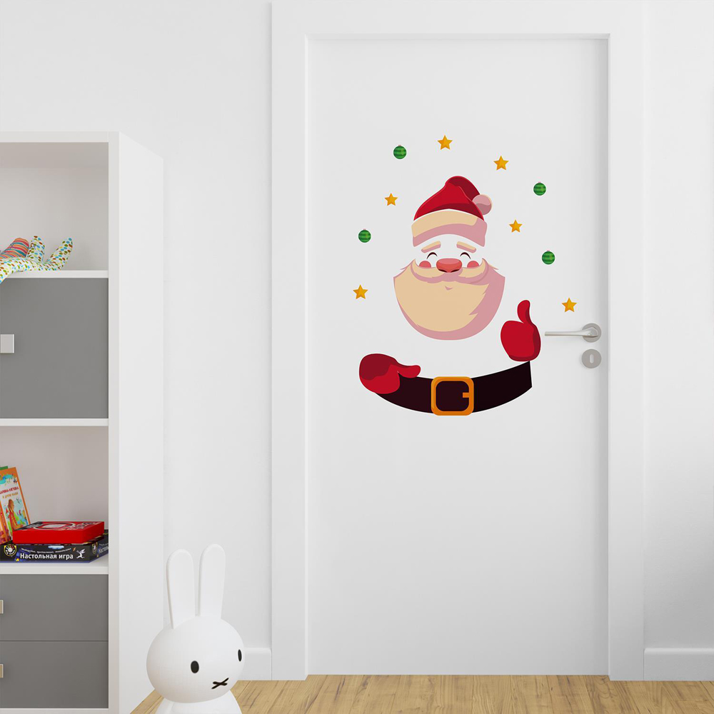 Walplus Cute Santa Claus Self Adhesive Christmas Wall Stickers 18 Piece Image 2