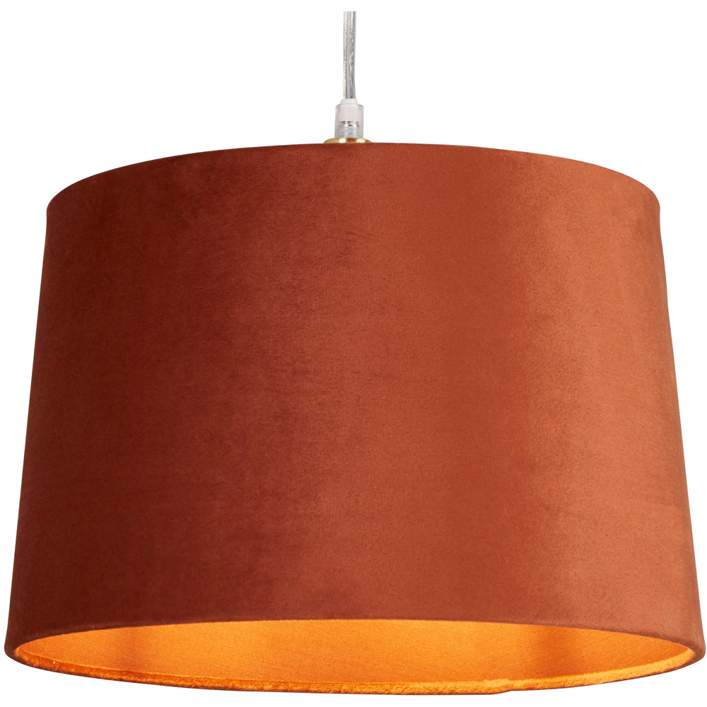 Lighting Collection Posner Burnt Orange Velvet Tapered Drum Lamp Shade 30cm Image 3