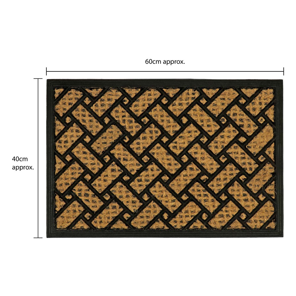 JVL Alba Parquet Woven Scraper Doormat 40 x 60cm Image 8