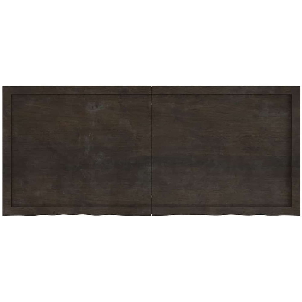 vidaXL 140cm Dark Brown Treated Solid Oak Wood Floating Wall Shelf Image 3