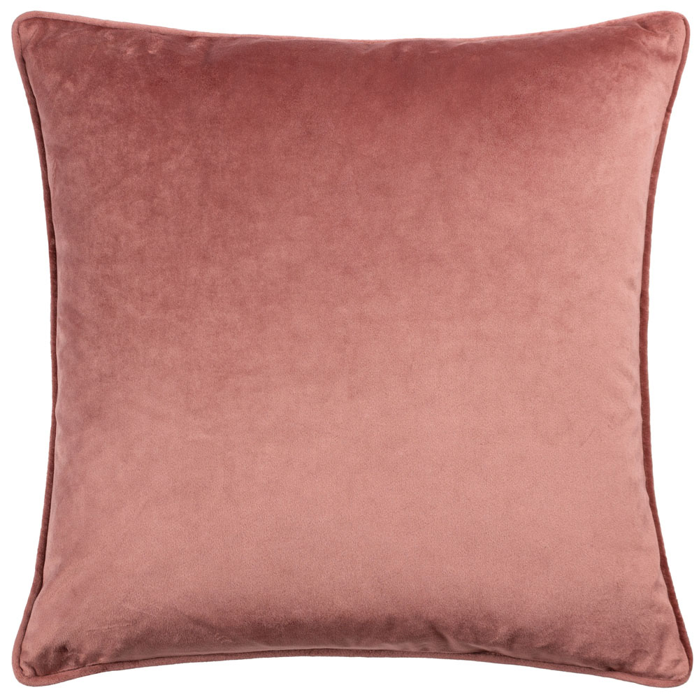 Hoem Lanzo Plaster Pink Cut Velvet Piped Cushion Image 3