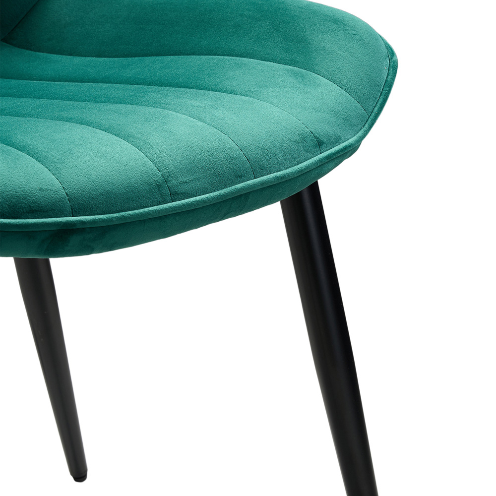 Living and Home Set of 2 Green Velvet Dining Chairs Image 6