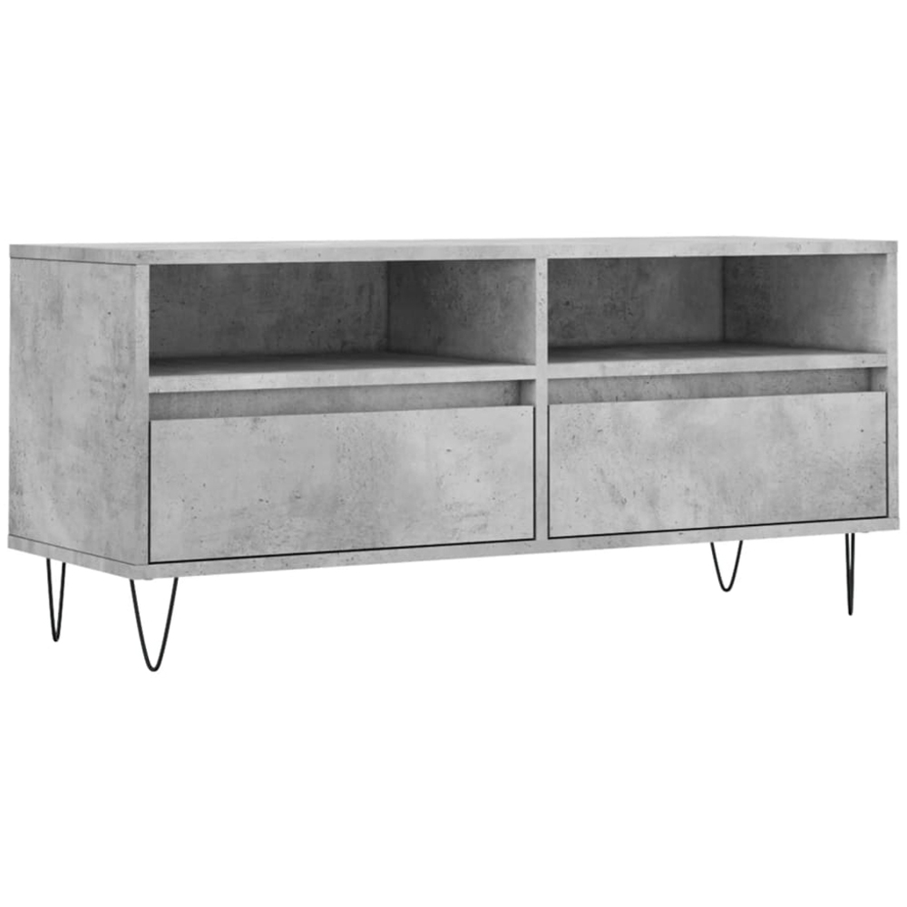 vidaXL 2 Drawer 2 Shelf Concrete Grey TV Cabinet Image 2