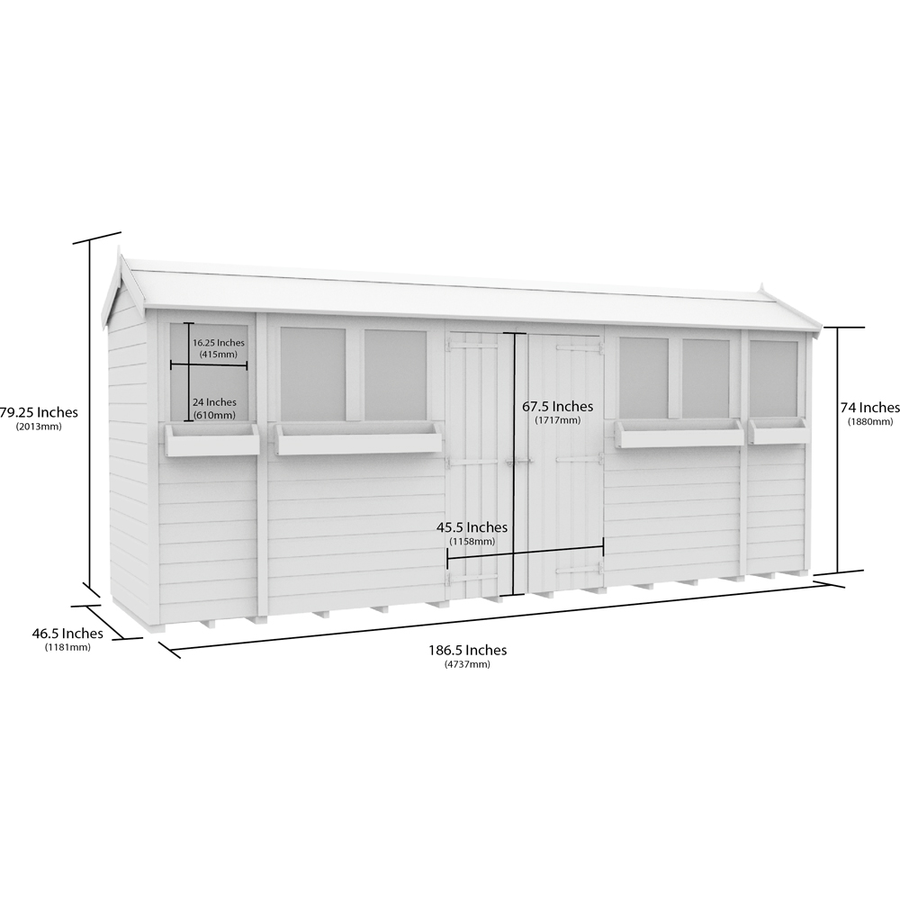 DIY Sheds 16 x 4ft Tongue and Groove Timber Apex Summer Garden Shed Image 9