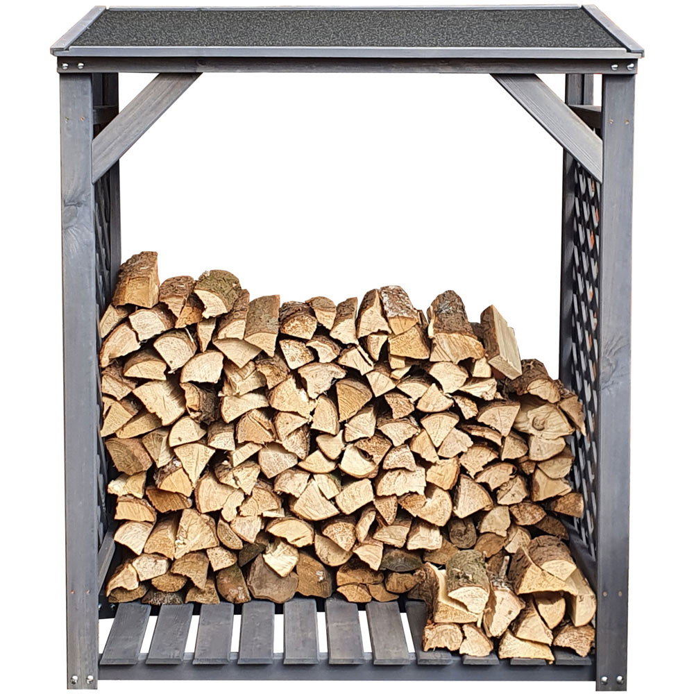Promax Grey Modern Firewood Speyer Log Store Image 1