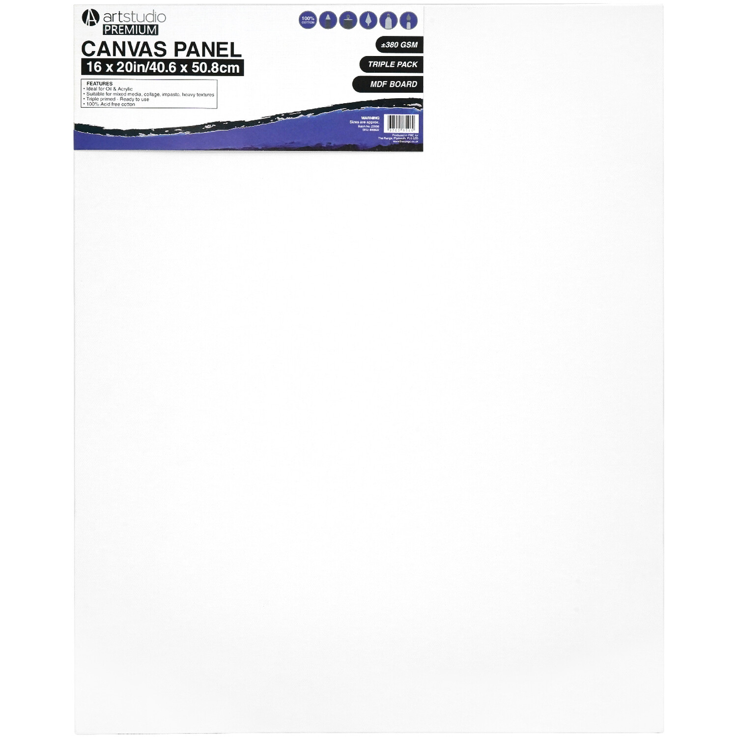 Art Studio Premium Canvas 40.6 x 50.8cm 3 Pack Image 1