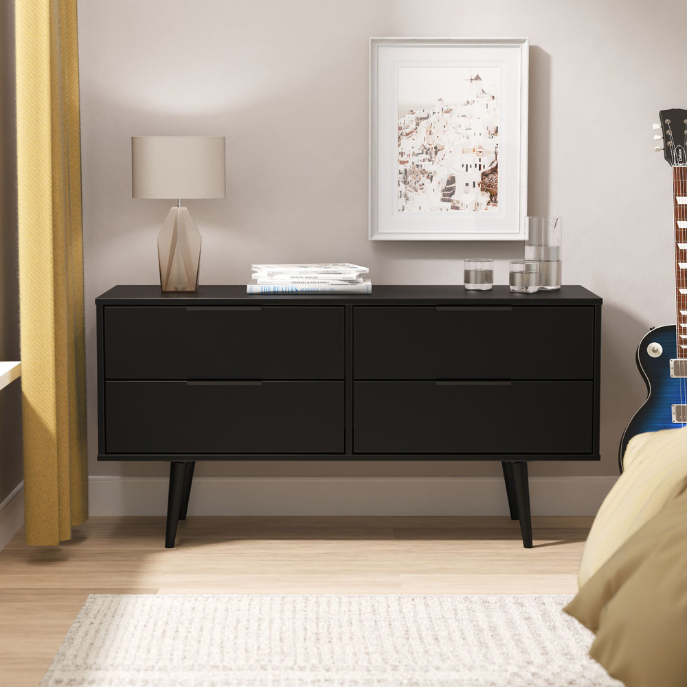 Crowndale Hong Kong 4 Drawer Matt Black Bed Box Ready Assembled Image 7