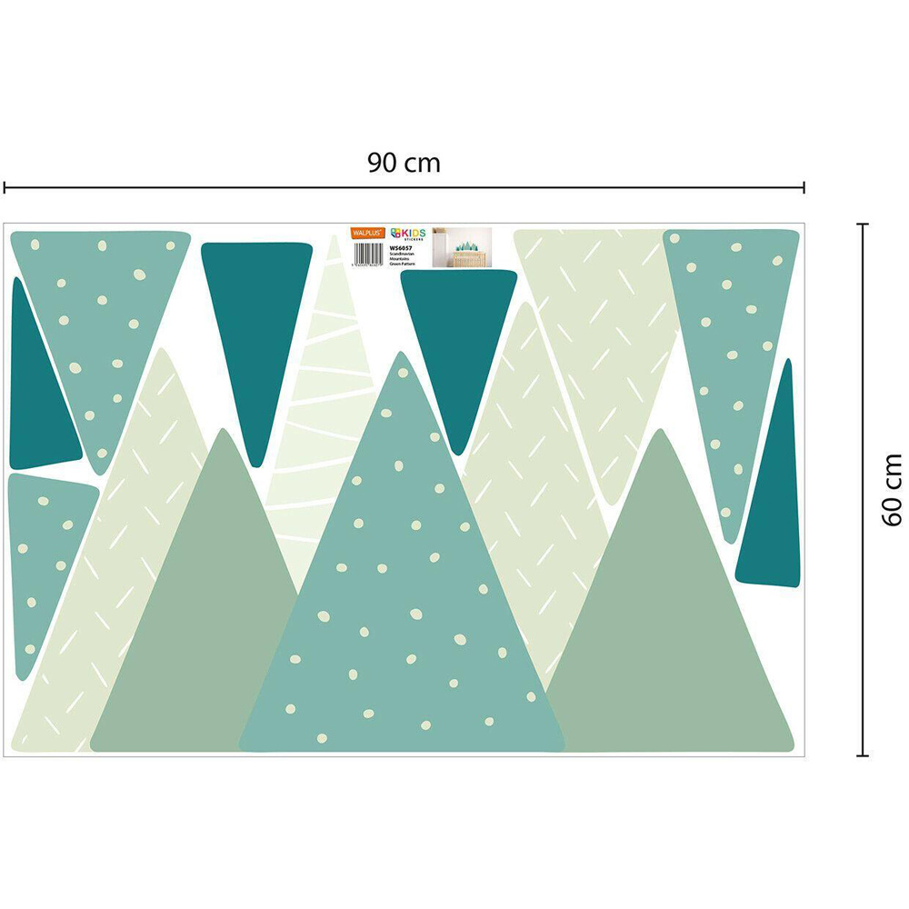 Walplus Kids Green Scandinavian Mountains Self Adhesive Wall Stickers Image 5