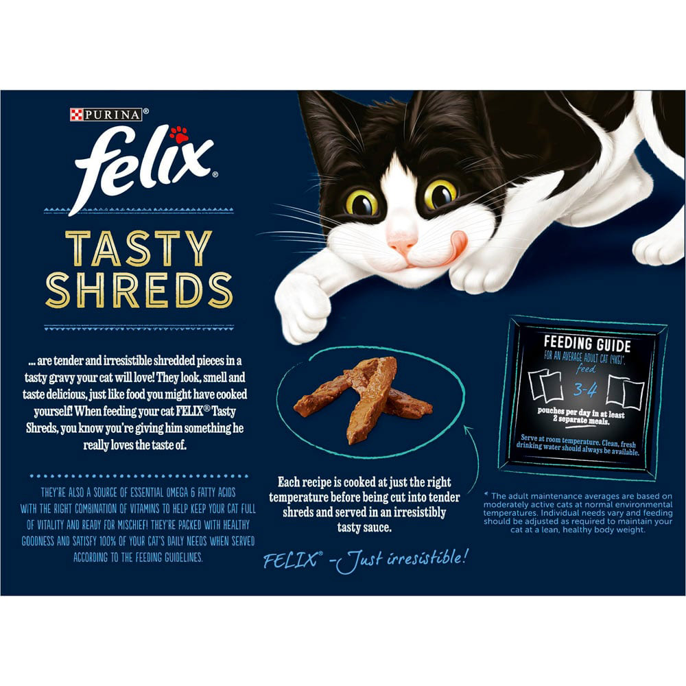 Felix Tasty Shreds Fish Selection in Gravy Cat Food 12 x 80g Image 5