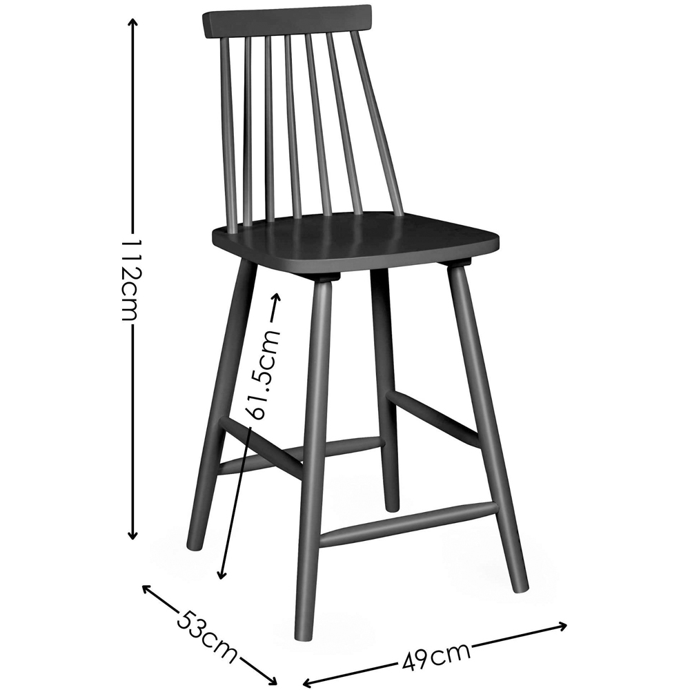 Julian Bowen Alassio Black Spindle Back Solid Wood Bar Stool Image 8