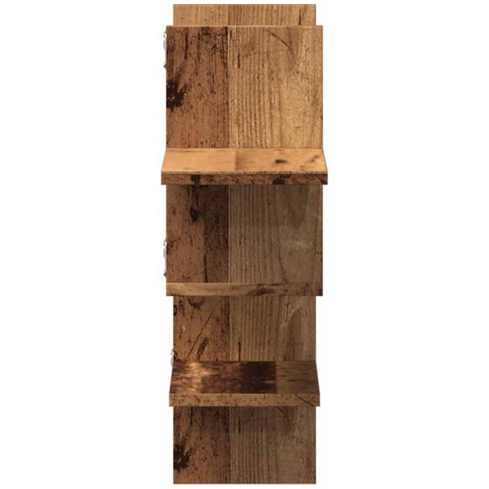 vidaXL 8 Shelf Brown Old Wood Effect Floating Wall Shelf Image 5