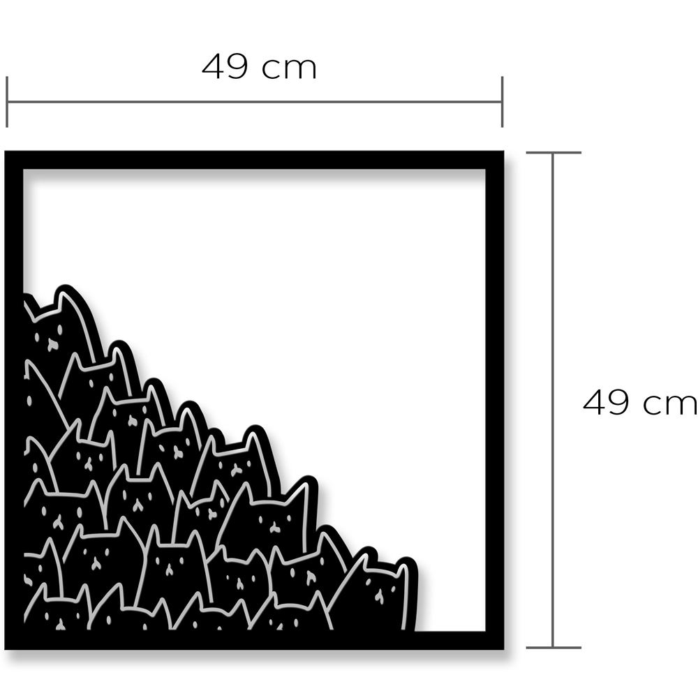 Decortie Black Minimalist Metal Modern Meow Wall Art Image 4