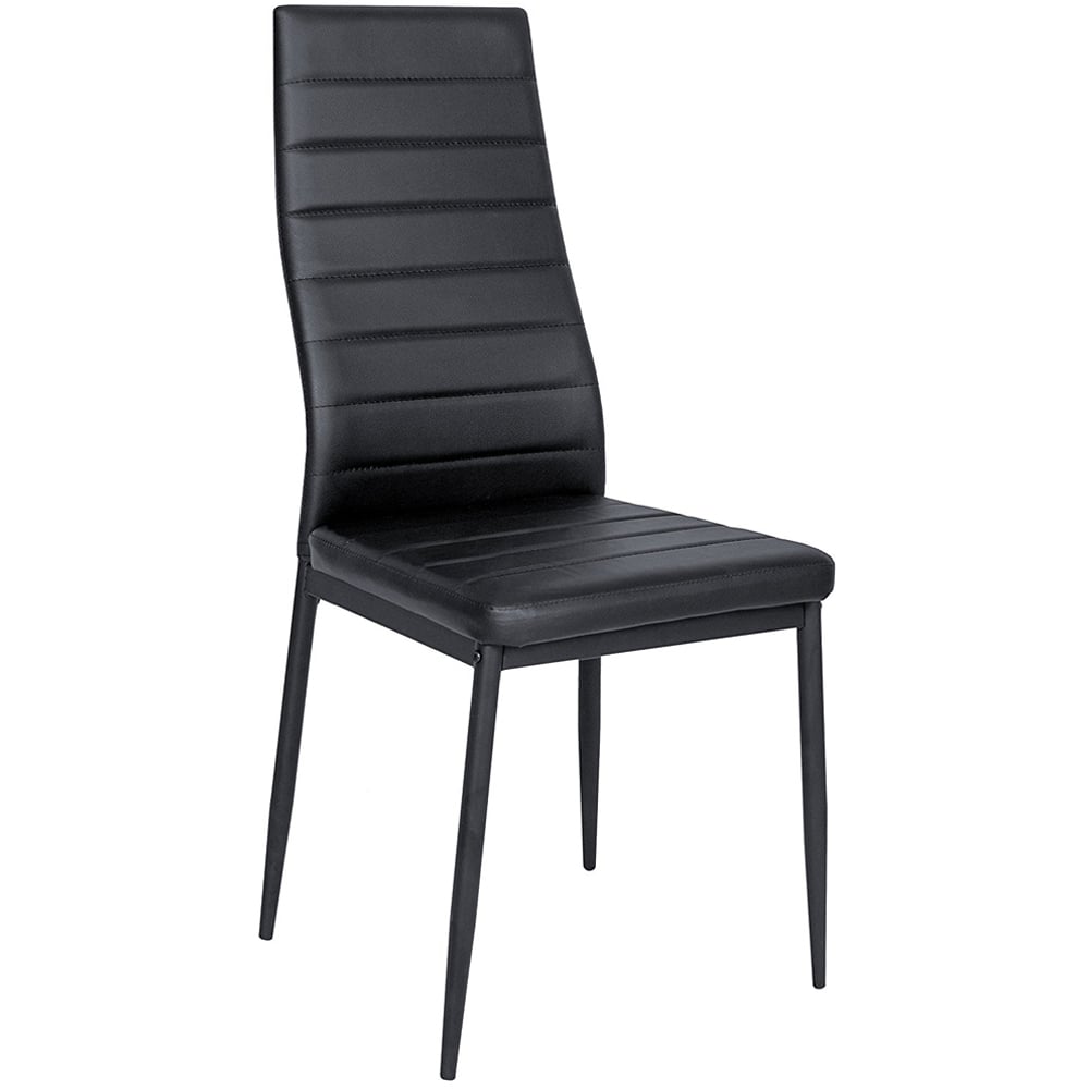 Living and Home Set of 2 Black Faux Leather Dining Chair Image 6