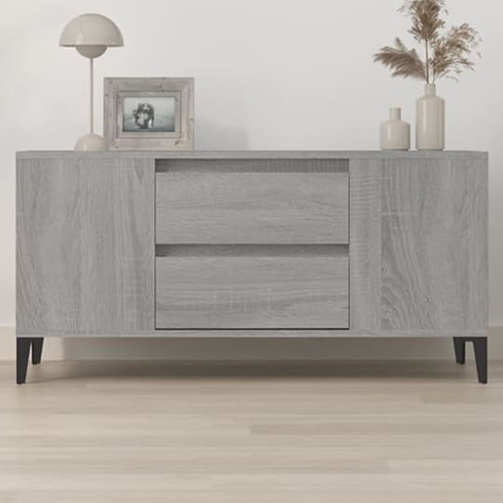 vidaXL 2 Door 4 Shelf Grey Sonoma TV Cabinet Image 1